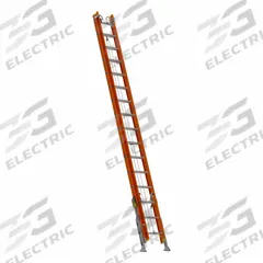 WERNER Extension Ladder: 32 ft Ladder Size, Fiberglass, 300 lb Load Capacity, 96 lb Wt, 2 Sections (MPN D6232-2CL). Key specifications — Color: Orange; Brand: WERNER; Included Features: Bubble Level; Removable Fly: Removable.