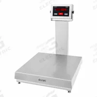 DORAN Industrial Bench Scale: 18 in x 18 in, IP69K, Column-Mounted, 250 lb Wt Capacity - Imperial (MPN 7250XL/18S-C20). Key specifications — Connection Ports: RS-232; Readability: 20 g/0.05 lb; Brand: DORAN; Weighing Surface Material: Stainless Steel.