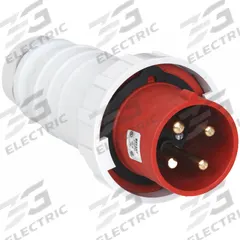 BRYANT Pin and Sleeve Plug: Red, 480V AC, Three Phase, 100 A, 3 Pole, 4 Wire, IEC Grounding (MPN BRY4100P7W). Key specifications — Brand: BRYANT.
