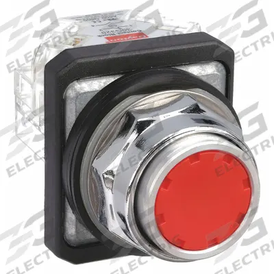 Dayton Flush Push Button Operator: Non-Illuminated, Flush Profile, Metallic, 30 mm - Flush-Mount Push Buttons