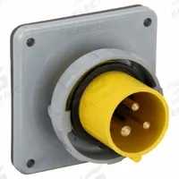 HUBBELL Pin and Sleeve Inlet: Yellow, 125V AC, Single Phase, 20 A, 2 Pole, 3 Wire, IEC Grounding (MPN HBL320B4W). Key specifications — Brand: HUBBELL.