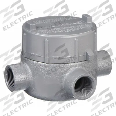 HUBBELL KILLARK Conduit Outlet Body: Iron, GE, 3/4 in Trade Size, X Body - X, XAT and XTF Round Body - Cross Type