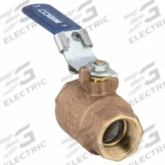 NIBCO Manual Two-Way Ball Valve: 1 in, Bronze, Straight, FNPT x FNPT, 600 psi Max. Pressure (CWP) (MPN T58570LL 1). Key specifications — Brand: NIBCO; Handle: Locking Lever.