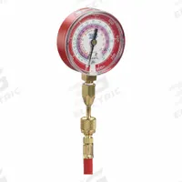 YELLOW JACKET Test Gauge: Test Gauge, 0 psi to 800 psi, 3 1/8 in Dia, Red (MPN 40344). Key specifications — Brand: YELLOW JACKET; Color: Red; For Refrigerant Type: R-404A.