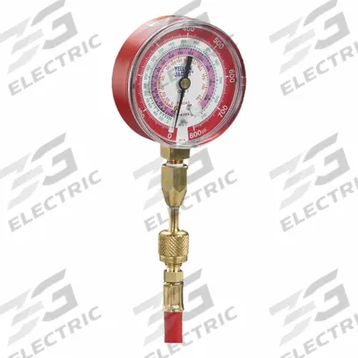 YELLOW JACKET Test Gauge: Test Gauge, 0 psi to 800 psi, 3 1/8 in Dia - Recovery Tank Test Gauges