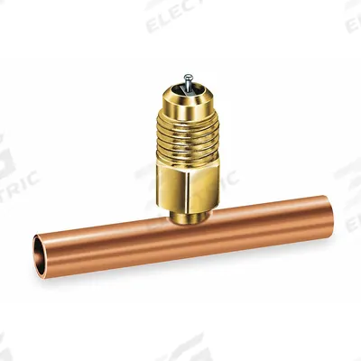 JB INDUSTRIES Access Valve Tee: Access 1/4 in Male SAE, Line 1/4 in Sweat Female, 3 1/4 in Lg - Single-Connection Access Valves
