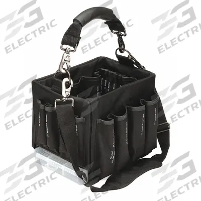 FLEXCART Tool Bag: 13 in W x 10 in D x 11 in H, Black, Polyester, 42 Pockets - Polyester Tool Totes