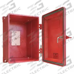 HUBBELL GAI-TRONICS Weatherproof Phone Enclosure: Modular Jack/Spring Door Return, Weatherproof, Red (MPN 255-003RDSK). Key specifications — Color: Red; For Use With: Wall Telephones; Features: Use Anywhere a Weatherproof Telephone is Needed; Manufacturer Part Number: 255-003RDSK; Brand: HUBBELL GAI-TRONICS; Mounting Location: Pole; Enclosure Rating: NEMA 4X; Resistance Properties: Corrosion Resistant.
