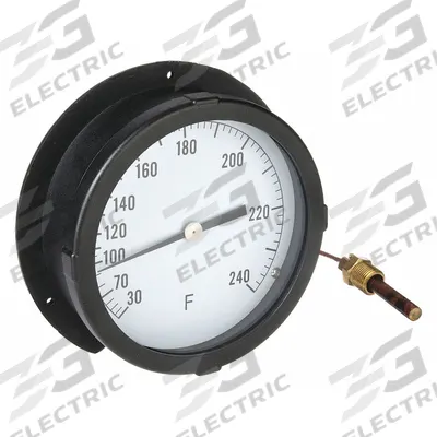 APPROVED VENDOR Analog Panel Mount Thermometer: 30°F to 240°F, ±1°F Scale Division - General Purpose Panel Mount Dial Thermometers
