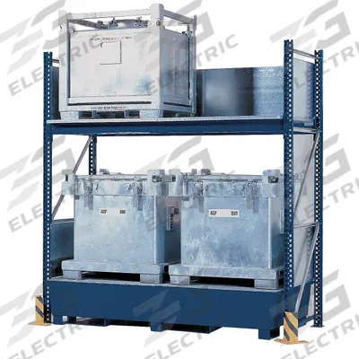 DENIOS Storage Rack and Sump: 55 in L x 55 in x x 120 in, 385 gal Spill Capacity - IBC Tote Storage Racks with Sump