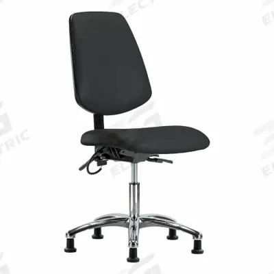 APPROVED VENDOR Chair: Vinyl, Armless, Ht Range 19 in to 24 in, 18 1/2 in Seat Wd, 17 in Seat Dp - Vinyl ESD Chairs