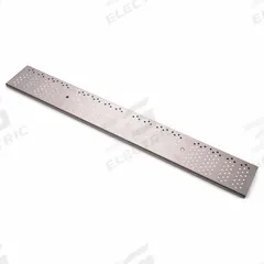 ZURN Grate: A, Rectangular, Round Holes, 5 3/8 in Overall Wd, 40 in Overall Lg, 3/4 in Overall Ht (MPN P6-PS). Key specifications — Color: Gray; Brand: ZURN; Finish: Unfinished; Grate Surface Type: Round Holes.