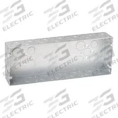 RACO Electrical Box: Steel, Steel - Multigang Rectangular Material & Nominal Size, 5 Gangs (MPN 954). Key specifications — Brand: RACO; Bracket Style: Without Bracket; Clamp Style: Without Clamps.