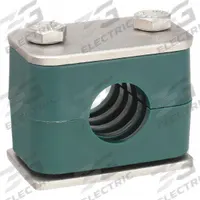 ZSI Vibration-Dampening Beta Clamp: Ribbed Bore, 304 Stainless Steel Clamp, Polypropylene Cushion (MPN S2009S-SS)