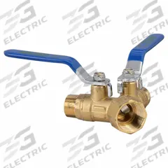 APPROVED VENDOR Manual Three-Way Ball Valve: 1 in, Brass, FNPT x MNPT x MNPT, Std Port Ball Port (MPN G-MTW-7510). Key specifications — Brand: APPROVED VENDOR; Handle: Lever.