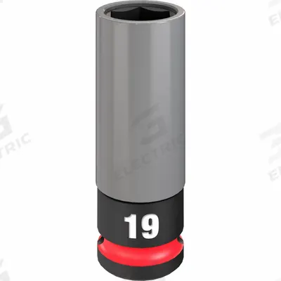 MILWAUKEE Lug Nut Wheel Socket: 1/2 in Drive Size, Metric, 19 mm Socket Size, 6-Point - Non-Marring Drive Sockets