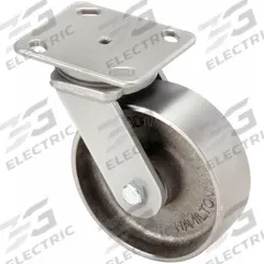 HAMILTON Plate Caster: Swivel, No Brake, Steel, 6 in Wheel Dia, 2 in Wheel Wd, 7 1/2 in Mounting Ht (MPN S-WH-6FSB). Key specifications — Wheel Bearing Type: Ball; Wheel/Tread Color: Silver; Brand: HAMILTON; Caster Type: Swivel.