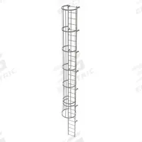 TRI-ARC Fixed Ladder with Safety Cage: 28 ft Overall Ht, 18 in Overall Wd, Steel, 29 Rungs (MPN WLFC1129). Key specifications — Brand: TRI-ARC; Assembly: Unassembled; Number of Sections: 3.