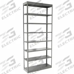 HALLOWELL Metal Shelving: Standalone, Heavy-Duty, 36 in x 12 in, 84 in Overall Ht, 8 Shelves (MPN DT5513-12HG). Key specifications — Frame Material: Steel; Shelving Material: Steel; Assembled: Unassembled; Color: Gray; Brand: HALLOWELL.