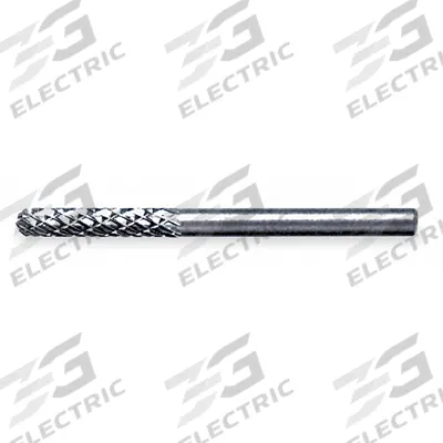WIDIA METAL REMOVAL Carbide Bur: Ball-Nosed Cylinder, SC-1, Double Cut, 1/4" x 5/8" Head - Double-Cut Ball-Nosed Cylinder Burs