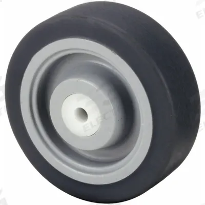 APPROVED VENDOR Caster Wheel: 4 in Wheel Dia., 1 1/4 in Wheel Wd, Rubber, 275 lb Load Rating - Nonmarking Rubber Tread on Plastic Core Wheels