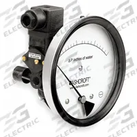 ASHCROFT Differential Pressure Gauge & Switch: Dual In-Line or Back, 1/8 in NPT Female, 1134, IP65 (MPN 451134EDRQMXV5CYLM2IWD). Key specifications — Sensor Type: Diaphragm; Series: 1134; Housing Material: Glass Filled Nylon; Certificate of Calibration: Not Included; Gauge Accuracy: ±3%.