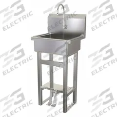 SANI-LAV Hand Sink: 43 1/2 in Overall Ht, 17 in Bowl Lg, 7 in Bowl Dp, 0.5 gpm Flow Rate, 16 ga (MPN 725.5). Key specifications — Includes Side Splash: Side Splash Not Included; Brand: SANI-LAV.