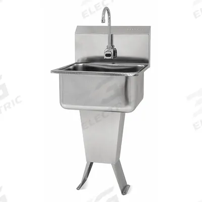 SANI-LAV Hands-Free Sink: 41 1/2 in Overall Ht, 19 in Bowl Lg, 10 in Bowl Dp, 2 gpm Flow Rate - One-Station Freestanding Hand Sinks with Faucets