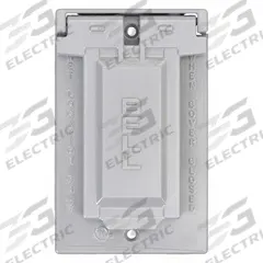 BELL Weatherproof Cover: Die-Cast Zinc, Outdoor Receptacles, 1 Gangs, 4 9/16 in Overall Ht, 3R, Gray (MPN 5103-0). Key specifications — Brand: BELL; Color: Gray; Compatible with Product Type: Outdoor Receptacles; Mounting Orientation: Vertical.
