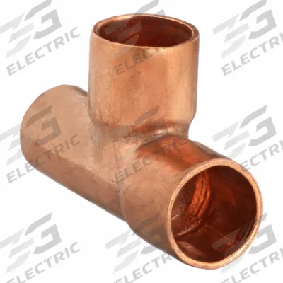 NIBCO Sweat Fitting Tee: 1/4 in CTS x 5/16 in CTS x 1/4 in CTS, Cup x Cup x Cup - Wrot Copper Tube Fittings