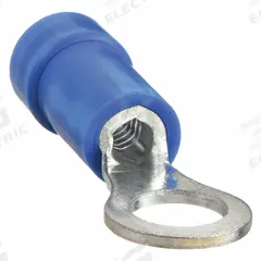 PANDUIT Ring Terminal: Blue, Vinyl Insulation, #10 Stud Size, 16 AWG to 14 AWG Wire Sizes, 600 V (MPN PV14-10R-M). Key specifications — attr1308027: PANDUIT.