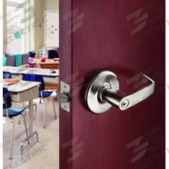 CORBIN RUSSWIN Door Lockset: Classroom Security Lever Locksets, Chrome, ADA Compliant, LFIC (MPN CLX3352 NZD 626 CT6D). Key specifications — attr1024149: Not Ligature-Resistant; attr1011488: CORBIN RUSSWIN; attr1024446: F110; attr1011524: No Message; attr1011506: NZD Angled; attr1011485: Yes; attr1059461: Satin Chromium-Plated : Zinc.
