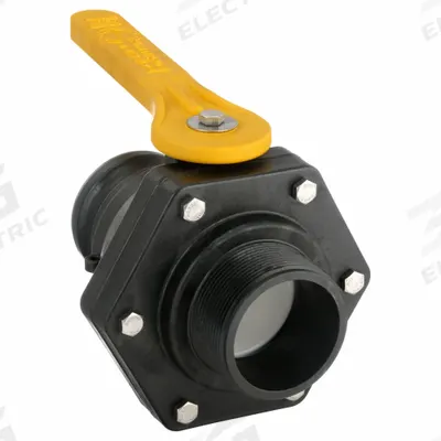 BANJO Manual Two-Way Ball Valve: 3 in, Polypropylene, Straight, MNPT x Male Camlock - Polypropylene Ball Valves