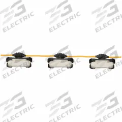 SOUTHWIRE Temporary Job Site Light Stringer: LED, Corded, String Light, 100 ft Power Cord Lg, Hook (MPN 97132). Key specifications — attr564215: Straight Blade; attr564191: Plastic; attr564187: Built-In; attr564159: SOUTHWIRE; attr564165: STW; attr564166: 18 AWG; attr564190: String Light; attr564196: LED.