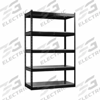 HALLOWELL Shelving Unit: Starter, Medium-Duty, 36 in x 24 in, 78 in Overall Ht, 5 Shelves - Medium-Duty Solid Steel Decking Boltless Shelving