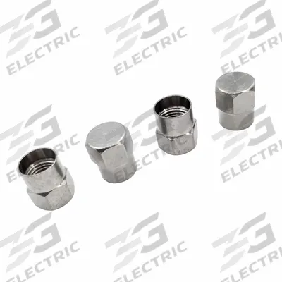 TRU-FLATE Hex Valve Cap: Tire Valve Caps, Seal, Hex, Chrome, 3 15/16 in Overall Lg