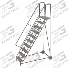 TRI-ARC Wheelbarrow Ladder: 8.3 ft Platform Ht, Assembled, No Locking Mechanism, Aluminum (MPN WLARTR110245). Key specifications — attr1051219: Gray; attr1051213: TRI-ARC; attr1051229: Double Handrails; attr1085465: None.