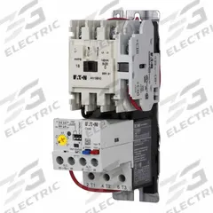 EATON NEMA Magnetic Motor Starter: Non-Reversing, 3 Poles, NEMA Size 00, 9 A, 120V AC Coil (MPN AN19AN0A5E005). Key specifications — Brand: EATON; Auxiliary Contact Form: 1NO; Coil Voltage: 110/120V AC; Phase: Three; Operator: None; Operator Controls: None; Auxiliary Contacts Included: 1NO; Signaling Features: Pilot Light.