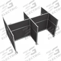 VERSARE Cubicle Kit: 72 in Overall Ht, 48 in_72 in Overall Wd, 8 Panels, Charcoal Gray, Fabric (MPN HPEK-4P4-S-DGY). Key specifications — Panel Color: Charcoal Gray; Brand: VERSARE; Panel Material: Fabric.