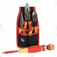 WIHA Insulated Tool Set: Insulated, 17 Total Pcs, Drivers and Bits/Pliers (MPN 32990). Key specifications — attr541600: (1) Long-Nose Pliers; attr541599: (1) High Leverage Cutters; attr541515: WIHA; attr548994: (3) Slotted Screwdrivers.