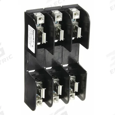 MERSEN Fuse Block: Open Block Design, 3 Pole, 250 V AC, Box Lug - Fuse Blocks for UL Class H & K Fuses