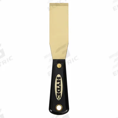 HYDE Putty Knife: Bld. Mat. Brass, Hdl. Mat. Nylon, Stiff, Straight Bld. Shape - Standard Scrapers