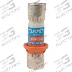 BUSSMANN Telecom Protection Fuse: TPA Series, Fast-Acting, Cylindrical, 20 A, 65 V DC (MPN TPA-B-20). Key specifications — Series: TPA; Brand: BUSSMANN.