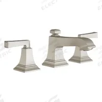 AMERICAN STANDARD Low Arc Bathroom Faucet: Town Square S, Brass, Brushed Nickel Finish, Widespread (MPN 7455801.295). Key specifications — Includes: Drain; Brand: AMERICAN STANDARD; Series: Town Square S.