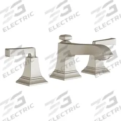 AMERICAN STANDARD Low Arc Bathroom Faucet: Town Square S, Brass, Brushed Nickel Finish, Widespread (MPN 7455801.295). Key specifications — Includes: Drain; Brand: AMERICAN STANDARD; Series: Town Square S.