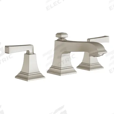 AMERICAN STANDARD Low Arc Bathroom Faucet: Town Square S, Brass, Brushed Nickel Finish - Widespread Handle Bathroom Faucets