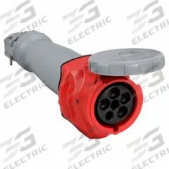 HUBBELL Pin and Sleeve Connector: Red, 277/480V AC, Three Phase, 100 A, 4 Pole, 5 Wire (MPN HBLS5100C7W). Key specifications — Brand: HUBBELL.