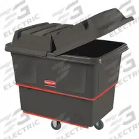 RUBBERMAID COMMERCIAL PRODUCTS Cube Truck: 20 cu ft, 1,200 lb, (2) Rigid/(2) Swivel, Black, Std (MPN FG472000BLA). Key specifications — Manufacturer Part Number: FG472000BLA; Brand: RUBBERMAID COMMERCIAL PRODUCTS; Caster/Wheel Configuration: (2) Rigid; Color: Black.