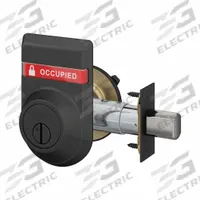 SCHLAGE Deadbolt Locks: Cylindrical, SFIC, 1 7/8 in Door Thick - Max, Locked/Unlocked, Black/Brass (MPN B572 622 OS-OCC). Key specifications — ADA Compliant: Yes; Brand: SCHLAGE; Cylinder Core Type: Small Format Interchangeable Core Cylinder; Finish: Black Painted; Keyway Type: Schlage C; Visual Indicator Message: Locked/Unlocked; Outside Locking Access: Coin Turn; Includes Core: Core Included.