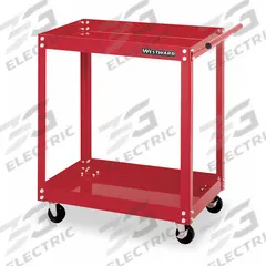 WESTWARD Utility Cart: 100 lb, 27 in L x 18 in W Shelf, 30 in L x 18 in W x 33 in H Overall Dim, Red (MPN 2CZY4). Key specifications — Caster/Wheel Configuration: (4) Swivel; Brand: WESTWARD.